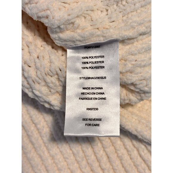 Steve Madden Women's Colorblock Chunky Waffle Knit Sweater XL Rust Pink Ivory - Picture 8 of 9